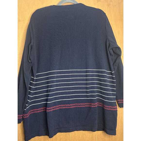 Navy Blue Women’s XL Cardigan Sweater Button Front Preppy Chic Layering - Picture 7 of 7